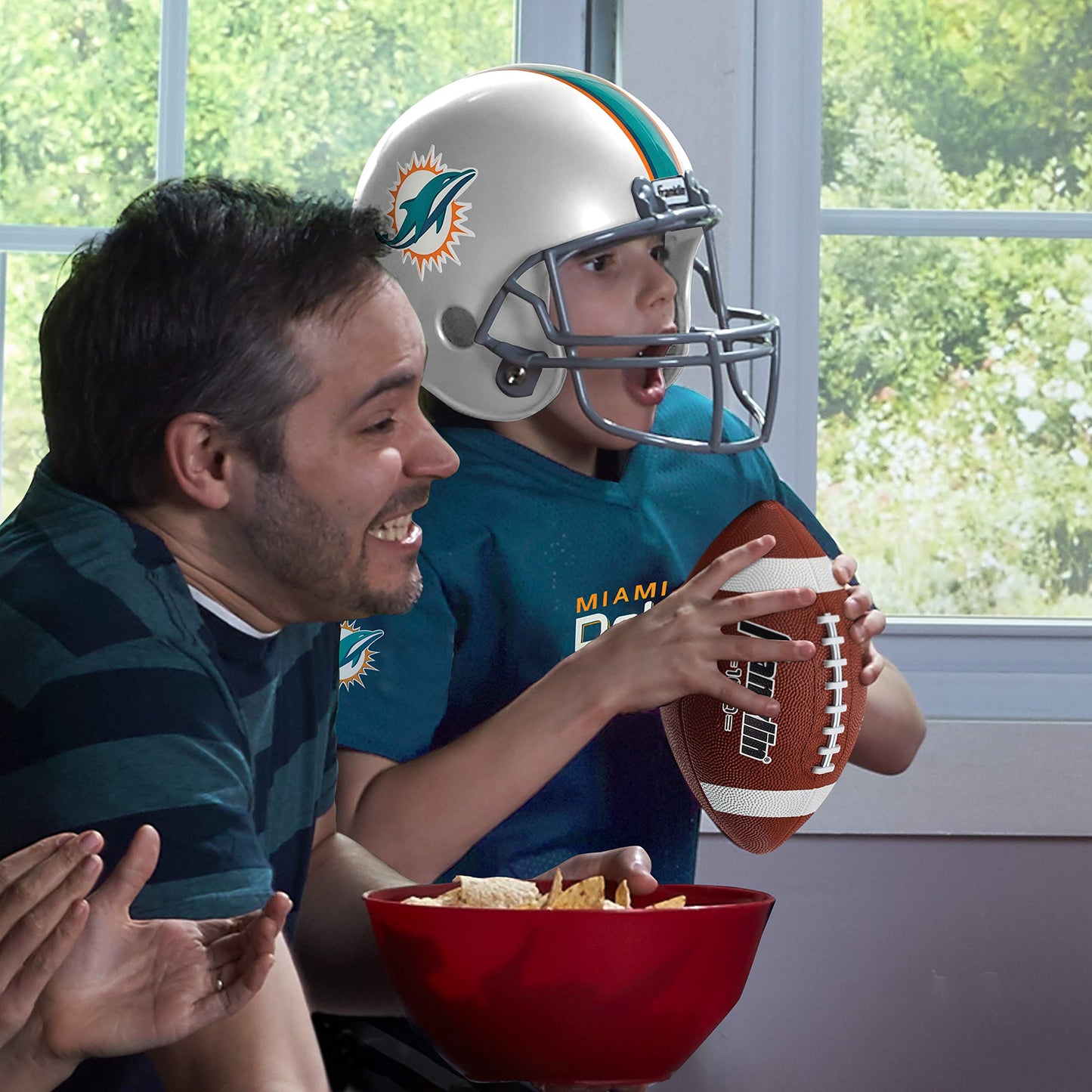 Franklin Sports Miami Dolphins Kids Football Uniform Set - NFL Youth Football Costume for Boys & Girls - Set Includes Helmet, Je