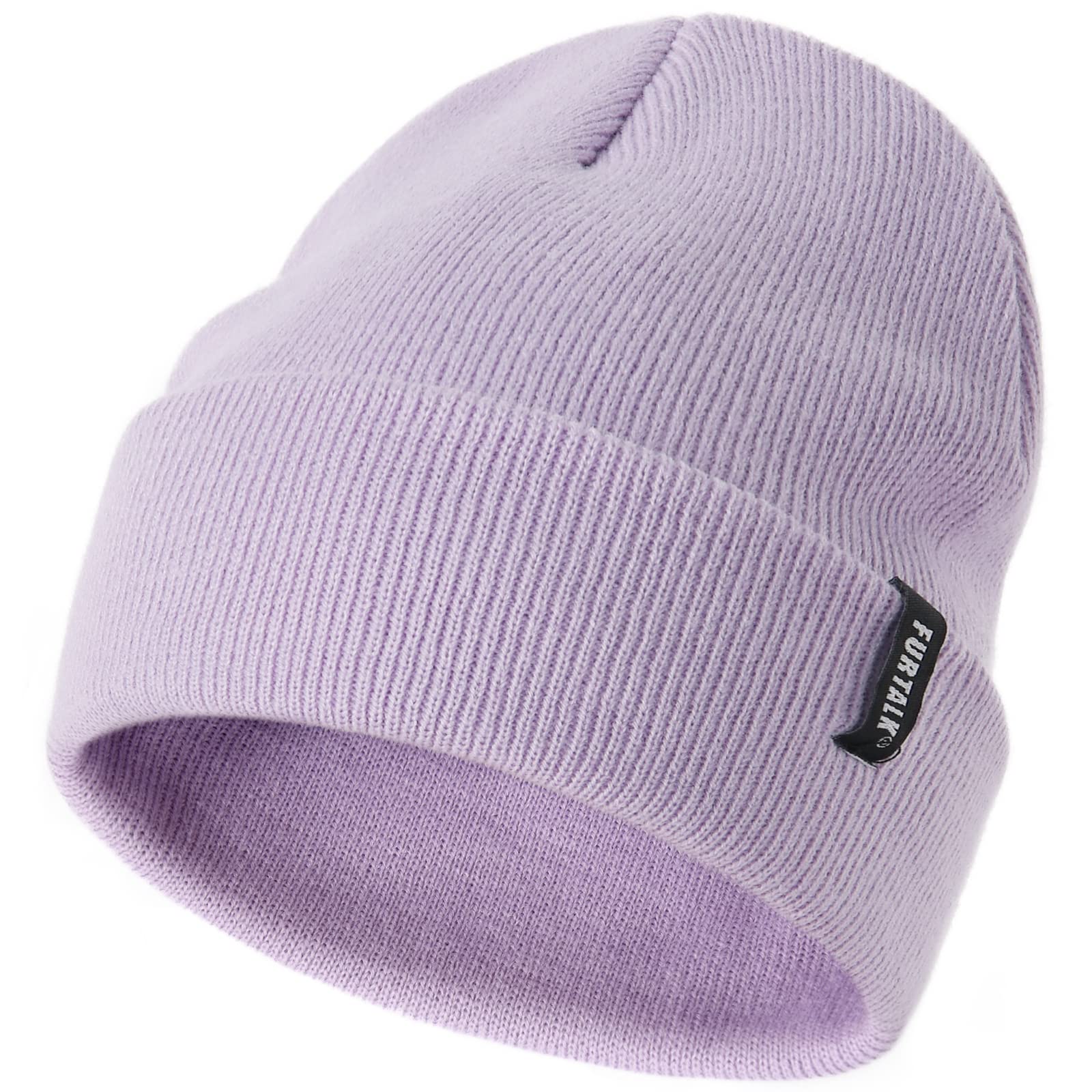 Furtalk Toddler Beanie Baby Boys Girls Beanies Kids Knit Winter Hats For 0-8 Years Light Purple