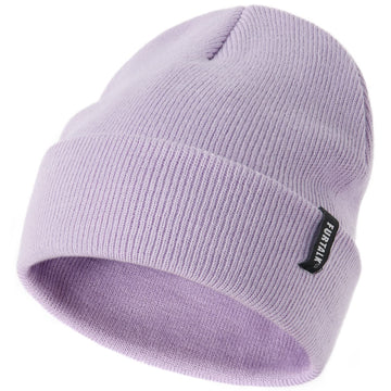 Furtalk Toddler Beanie Baby Boys Girls Beanies Kids Knit Winter Hats For 0-8 Years Light Purple