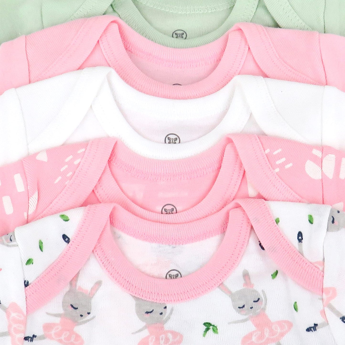 Honestbaby Unisex Baby Organic Cotton Long Sleeve Bodysuits Multi Pack And Toddler T-Shirt Set, 5 Pack Tutu Cute, Newborn Us