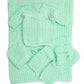 Newborn Baby Crochet Blanket 5 Piece Set Hat, Booties, Sweater, Pants (Green)