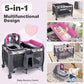 Baby Joy 5 In 1 Pack And Play, Portable Baby Playard W/Bassinet & Diaper Changing Table, Infant Nursery Center Pink Bassinet Wit