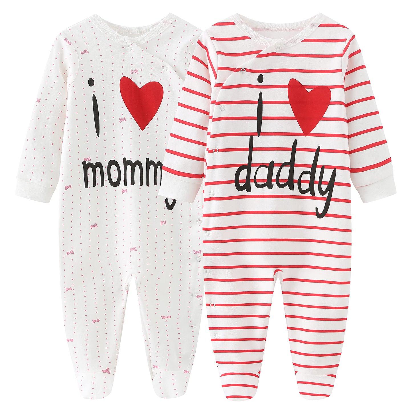 Newborn Baby Boy Girl Cotton Bodysuit Long Sleeve Jumpsuit 3-Pack Outfits Clothes White,Red,Black