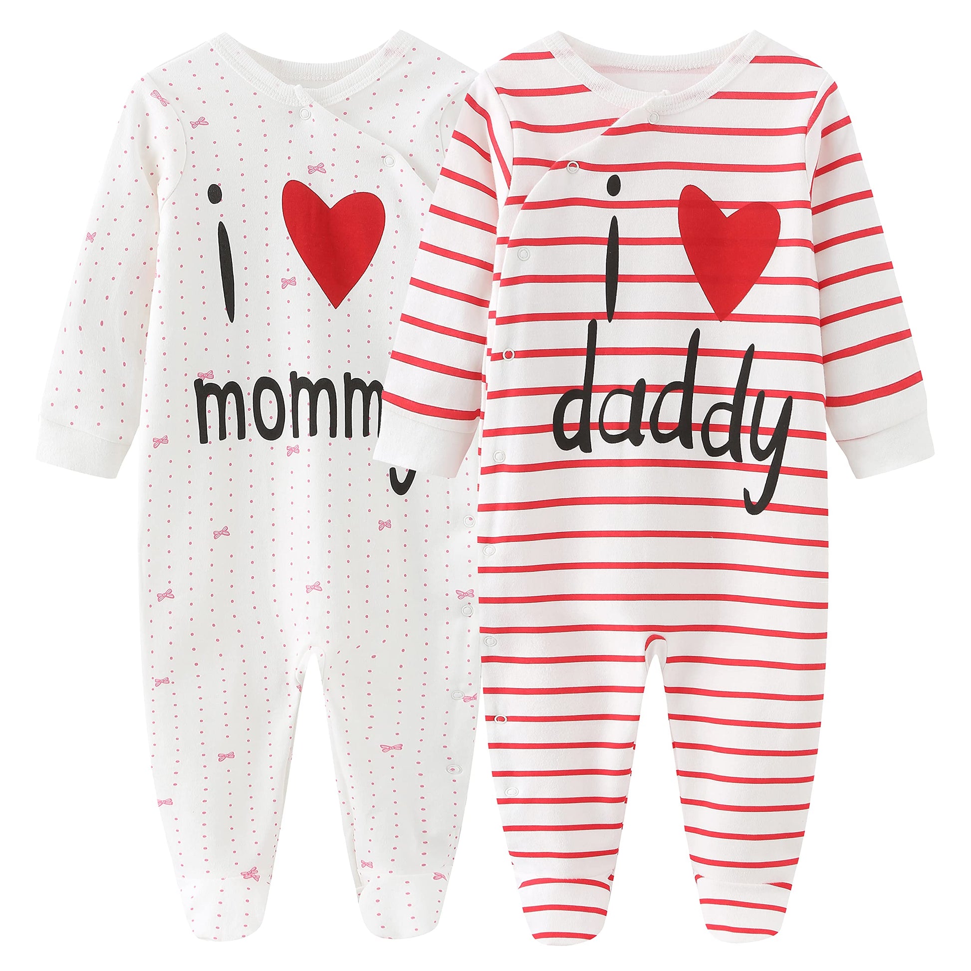 Newborn Baby Boy Girl Cotton Bodysuit Long Sleeve Jumpsuit 3-Pack Outfits Clothes White,Red,Black