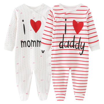 Newborn Baby Boy Girl Cotton Bodysuit Long Sleeve Jumpsuit 3-Pack Outfits Clothes White,Red,Black