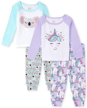 The Children'S Place Baby-Girl And Toddler Long Sleeve Top And Pants Pajama Set Unicorn/Koala 2 Pack Baby & Toddler - Pj Set 6 Y