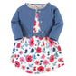 Touched By Nature Baby Girls' Organic Cotton Dress And Cardigan, Garden Floral, 5-Toddler