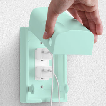 Bates - Baby Safety Outlet Cover Box, Cyan Blue, Outlet Covers Baby Proofing, Plug Covers Baby Proofing, Baby Outlet Cover, Sock