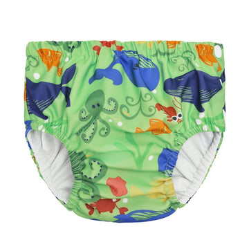 Durio Swim Diaper Washable Swimming Diapers Unisex Toddler Newborn Swim Diaper Reusable Girls Boy B Green Sealife 3-6 Months