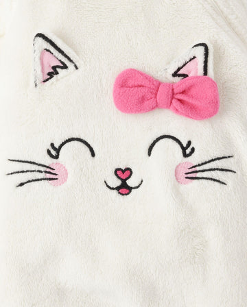 The Children'S Place,Baby Girls,And Toddler Fleece Zip-Front One Piece Footed Pajama,Kitty Face 2-Pack,9 Months,12 Months