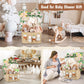Wisreach Wooden Baby Shower Crate Closet, Foldable Handwoven Storage Basket for Baby Shower Gifts, Welcome Gift Basket for Newbo