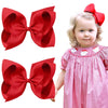 Oaoleer 2Pcs 6Inch Hair Bows Clips, Red Layered Grosgrain Ribbon Bows Hair Alligator Clips For Baby Girls Infants Toddlers Kids