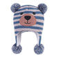 Langzhen Toddler Kids Infant Winter Hat,Earflap Knit Warm Cap Fleece Lined Beanie For Baby Boys Girls (Bear-Blue+Grey 6-12 Month