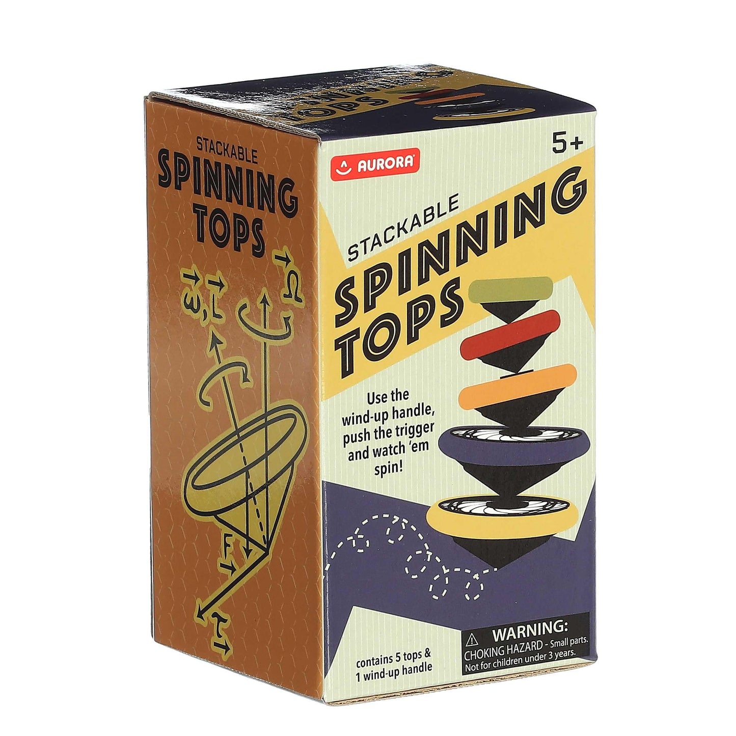 Aurora Toys Engaging Stackable Spinning Tops Toy - Endless Fun - Screen-Free Entertainment - Multicolor 6 Inches