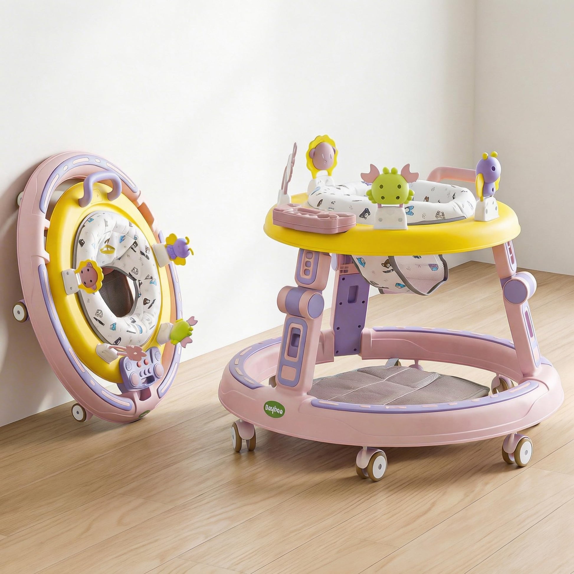 Baybee Whizz Baby Walker For Kids | Portable Round Kids Walker With 3 Height Adjustable, 360 Rotation & Musical Toy Bar | Activi