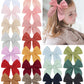 Doboi 20Pcs Fable Bows 4.5 Inch Hair Clips Baby Girls Cotton Linen Bows For Girls Solid Color Hair Accessories For Baby Toddlers