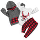 Oklady Toddler Boy Clothes Deer Print Hoodie Tops Pants Baby Boy Sweatsuit Baby Boy Christmas Outfits 0-3 Month
