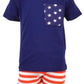 Unique Baby Boys Patriotic 4Th Of July 2-Piece Summer Outfit (3T, Blue)
