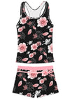Proallo Girls Bathing Suits Two Piece Vest Style Swimsuit With Boyshort Tankini Swimwear Butterfly
