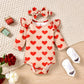Aalizzwell 6-12 Months Infant Baby Girls Valentines Day Clothes Heart Long Sleeve Spring Outfit Red