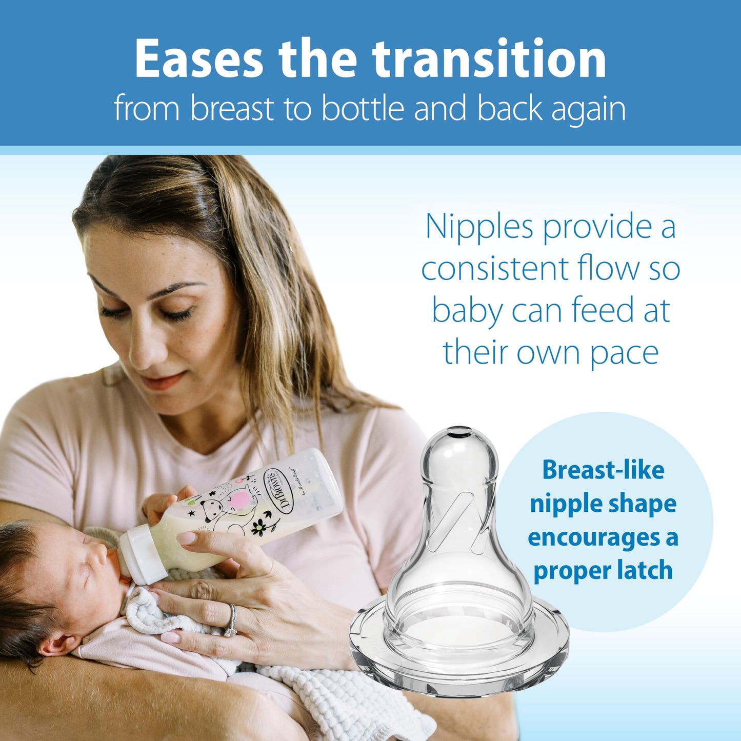 Dr. Brown'S Natural Flow Anti-Colic Options+ Narrow Baby Bottle, Squirrel & Goat, 8 Oz/250 Ml, With Level 1 Slow Flow Nipple, Bp