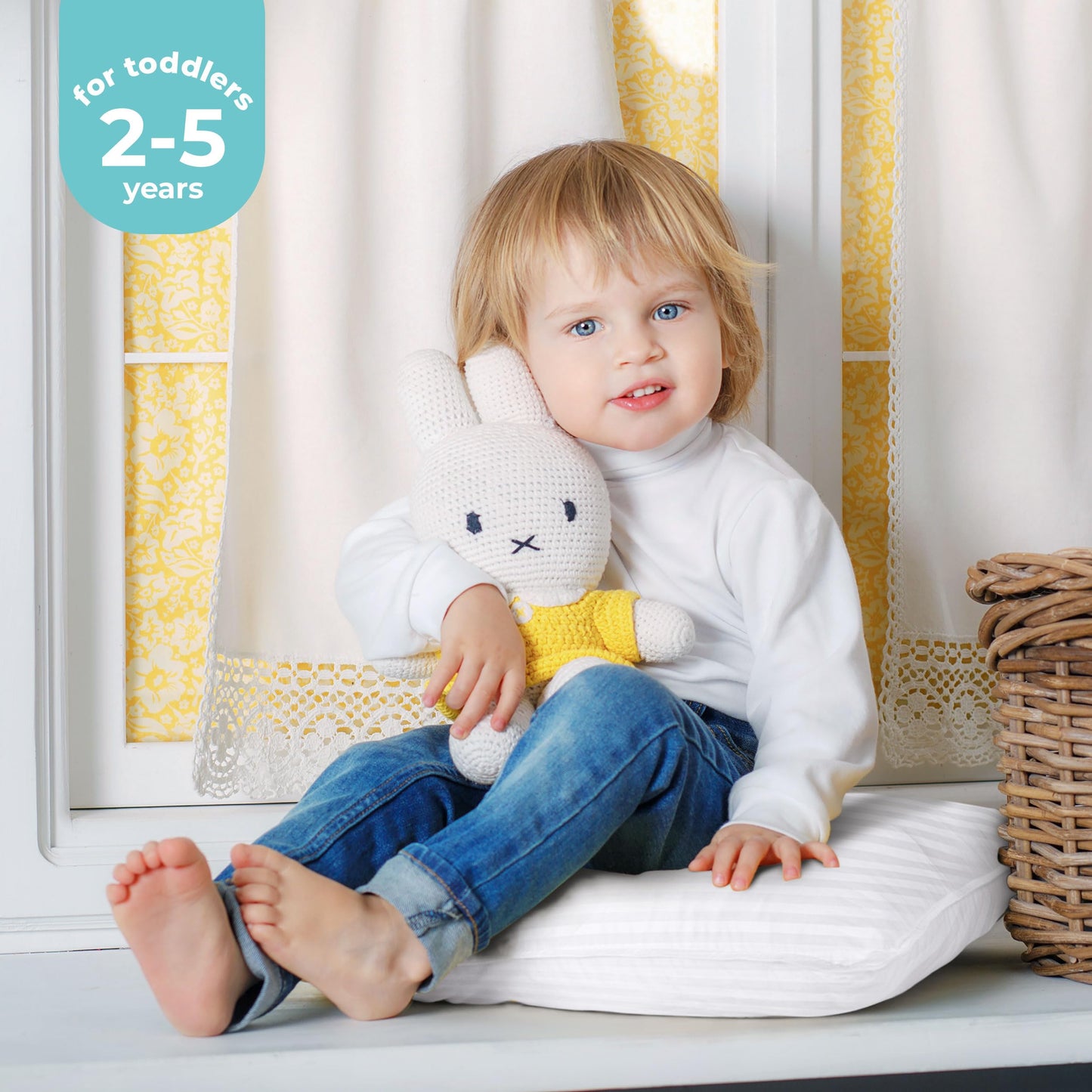 Utopia Bedding Toddler Pillow (White, 2 Pack), 12X20 Small Kids Pillow For Sleeping, Soft And Breathable Cotton Blend Shell, Ide