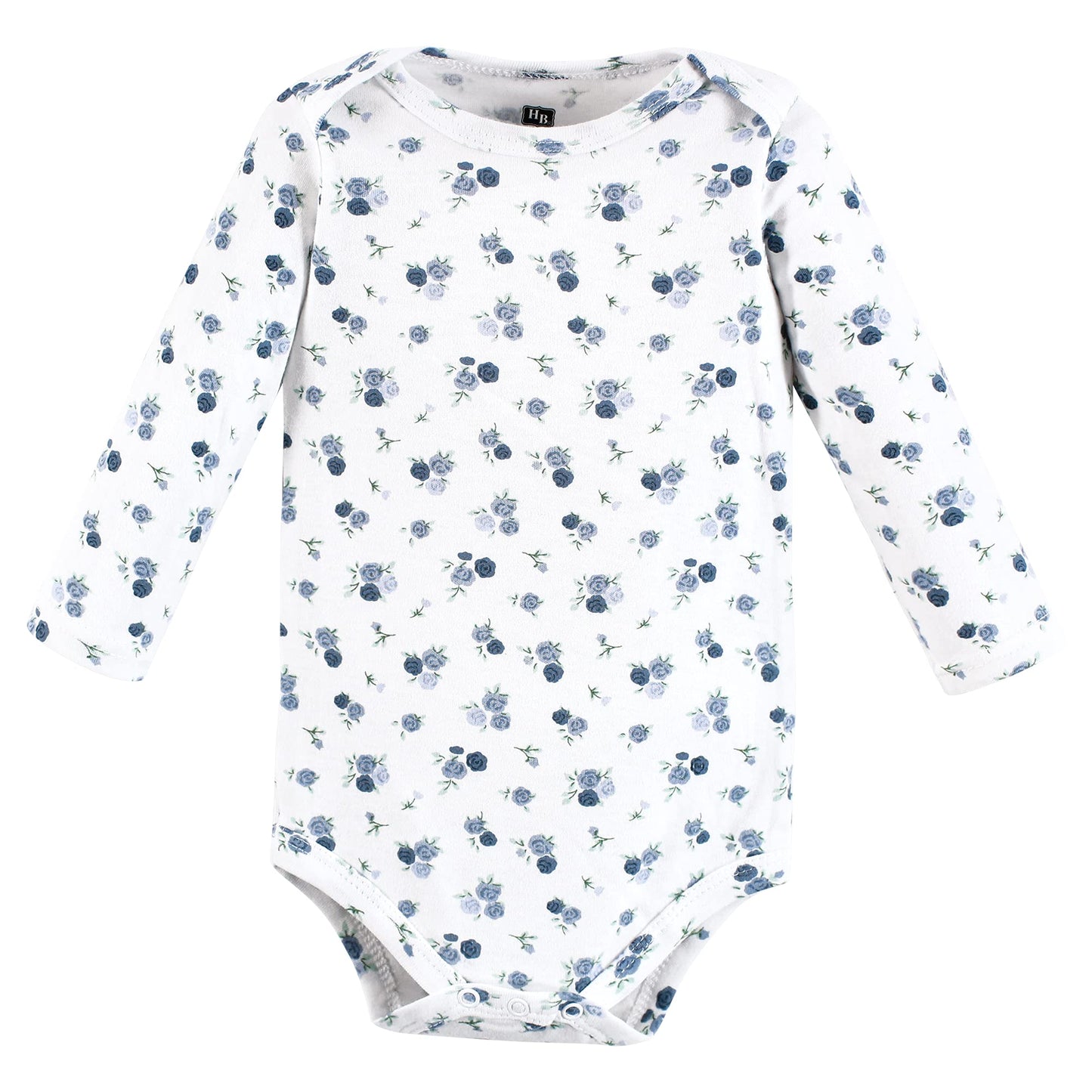 Hudson Baby Unisex Baby Cotton Long-Sleeve Bodysuits Blue Toile 3-Pack, 6-9 Months