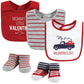 Hudson Baby Unisex Baby Cotton Bib And Sock Set, Valentine Truck, One Size