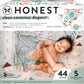 The Honest Company Comfort Dry Disposable Diapers, Plant-Based Sustainable, Winter 24 Seasonal Prints, Club Box, Size 5 (27 lbs