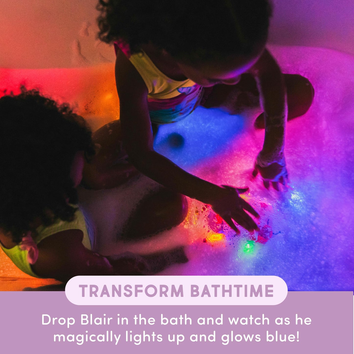Glo Pals Blair Bath & Bedtime Bundle - Light Up Bath Toy with 1 Interactive Book, 2 Light Cubes & 1 Magic Magnifier - Toddler Ba