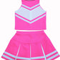 Total 2550 Kidsgirls' Cheerleader Costume Uniform Cheerleading Children Dress Outfit Halloween Sweet Pinkwhite (S 2-5), (Ttam201