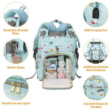 Diaper Bags Backpack Baby Bag For Mom Dad Baby Girls Boy, Cute Mult Diaper Nappy Bag Travel Back Pack,Waterproof Maternity Chang