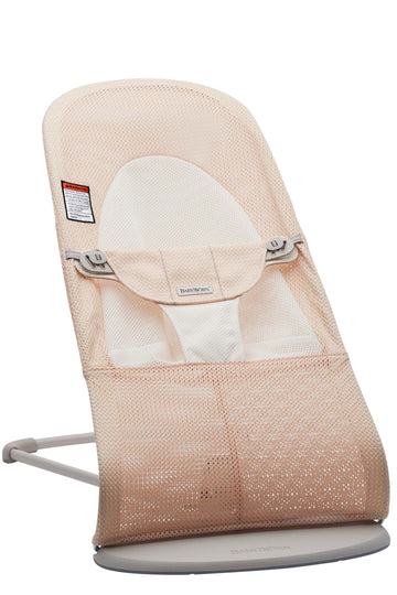 BabyBjrn Bouncer Balance Soft, Light Grey Frame, Mesh, Pearly Pink/White (005142US)