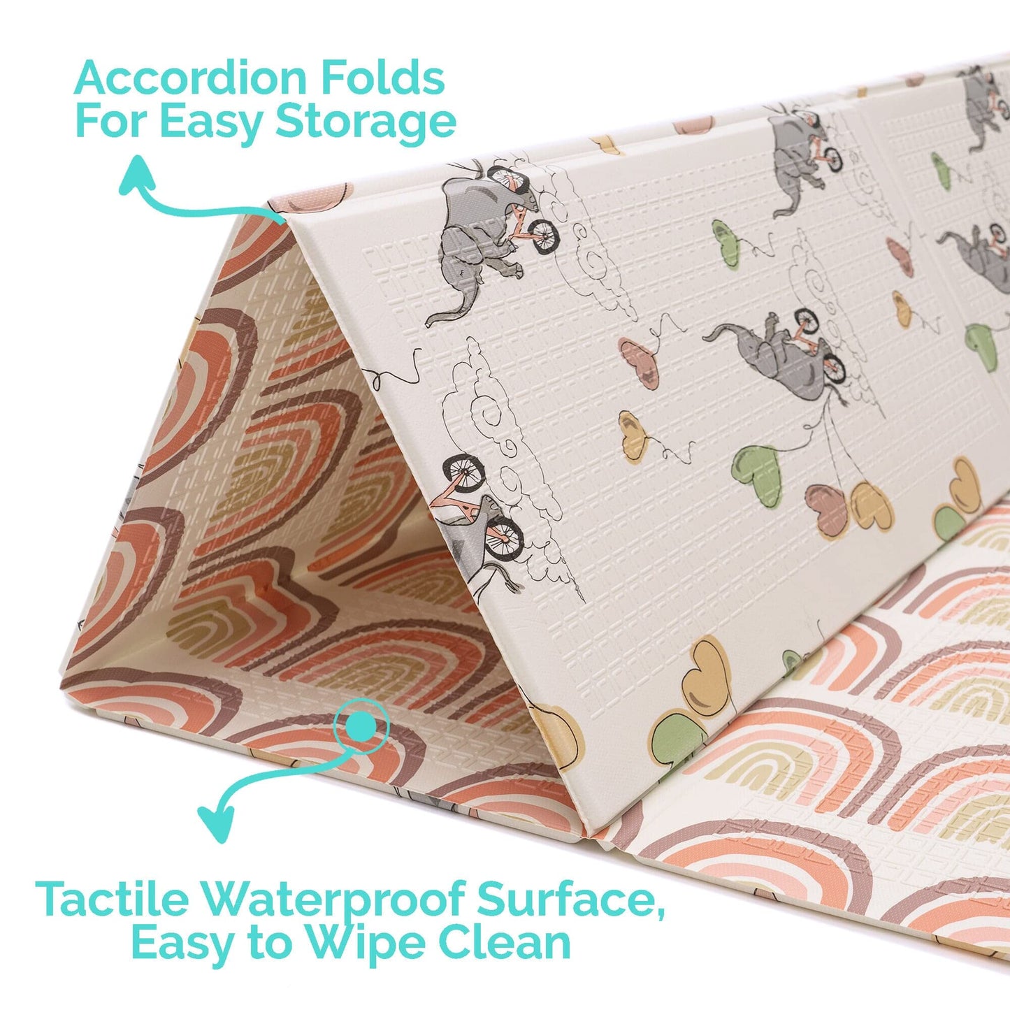 Jumpoff Jo - Large Waterproof Foam Padded Play Mat For Infants, Babies, Toddlers, Play & Tummy Time, Foldable Activity Mat, 70 I