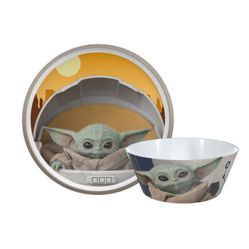 Zak Designs Star Wars The Mandalorian Dinnerware Set Includes Plate And Bowl, Made Of Durable Melamine And Perfect For Kids (Bab