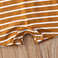 Iddolaka Newborn Summer Baby Boy Girl Romper Bodysuit Jumpsuit Playsuit One Piece Outfit Clothes (A-Brown Stripes, 18-24 Months)