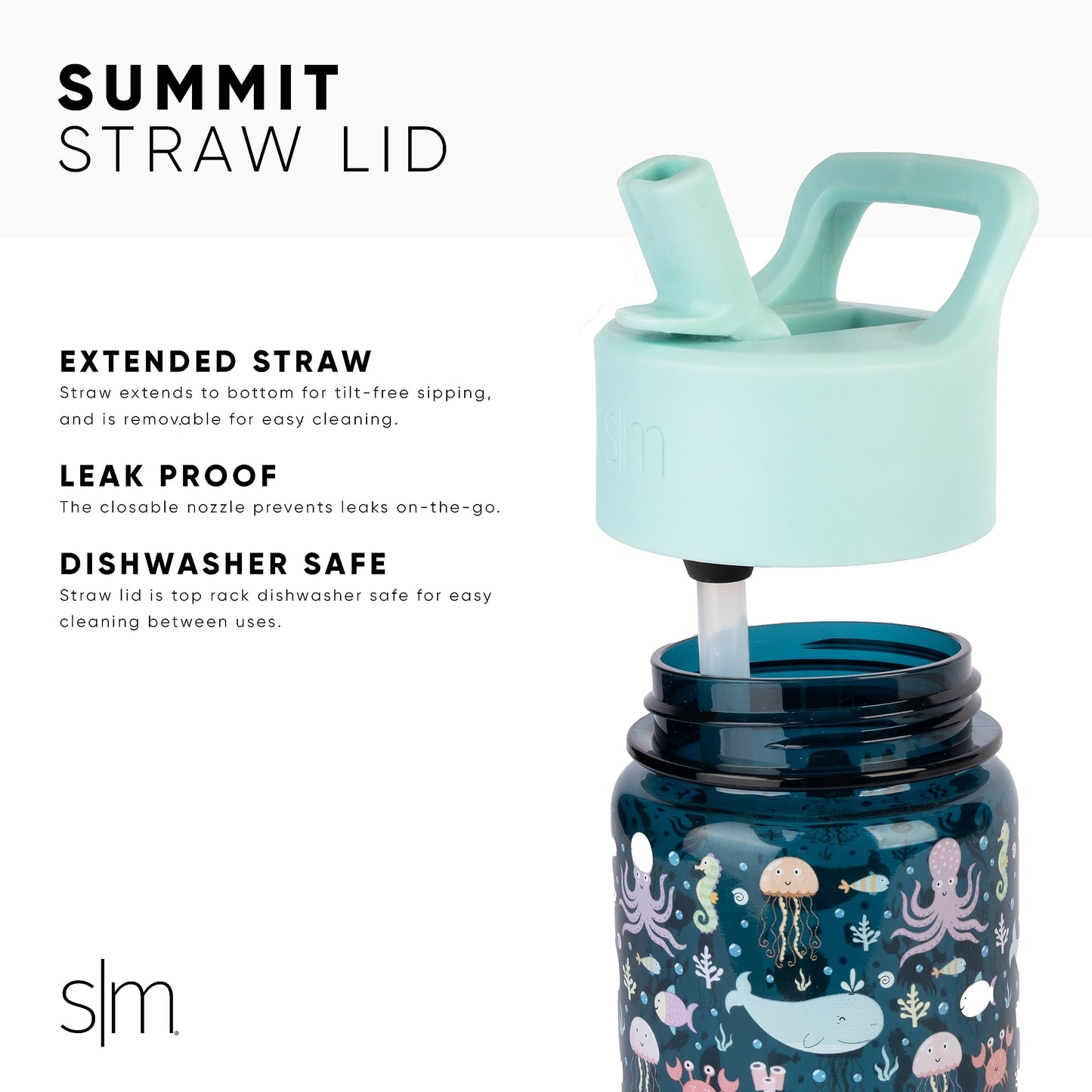 Simple Modern Kids Water Bottle Plastic Bpa-Free Tritan Cup With Leak Proof Straw Lid | Reusable And Durable For Toddlers, Boys,