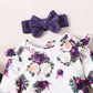 0-6 Months Baby Girl Clothes Toddler Girl Onesies Purple Suspender Skirt Set Long Sleeve Ruffle Romper Infant Jumpsuit Bodysuit