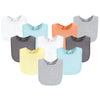 Hudson Baby Unisex Baby Drooler Bib With Waterproof Lining, Gray Orange, One Size