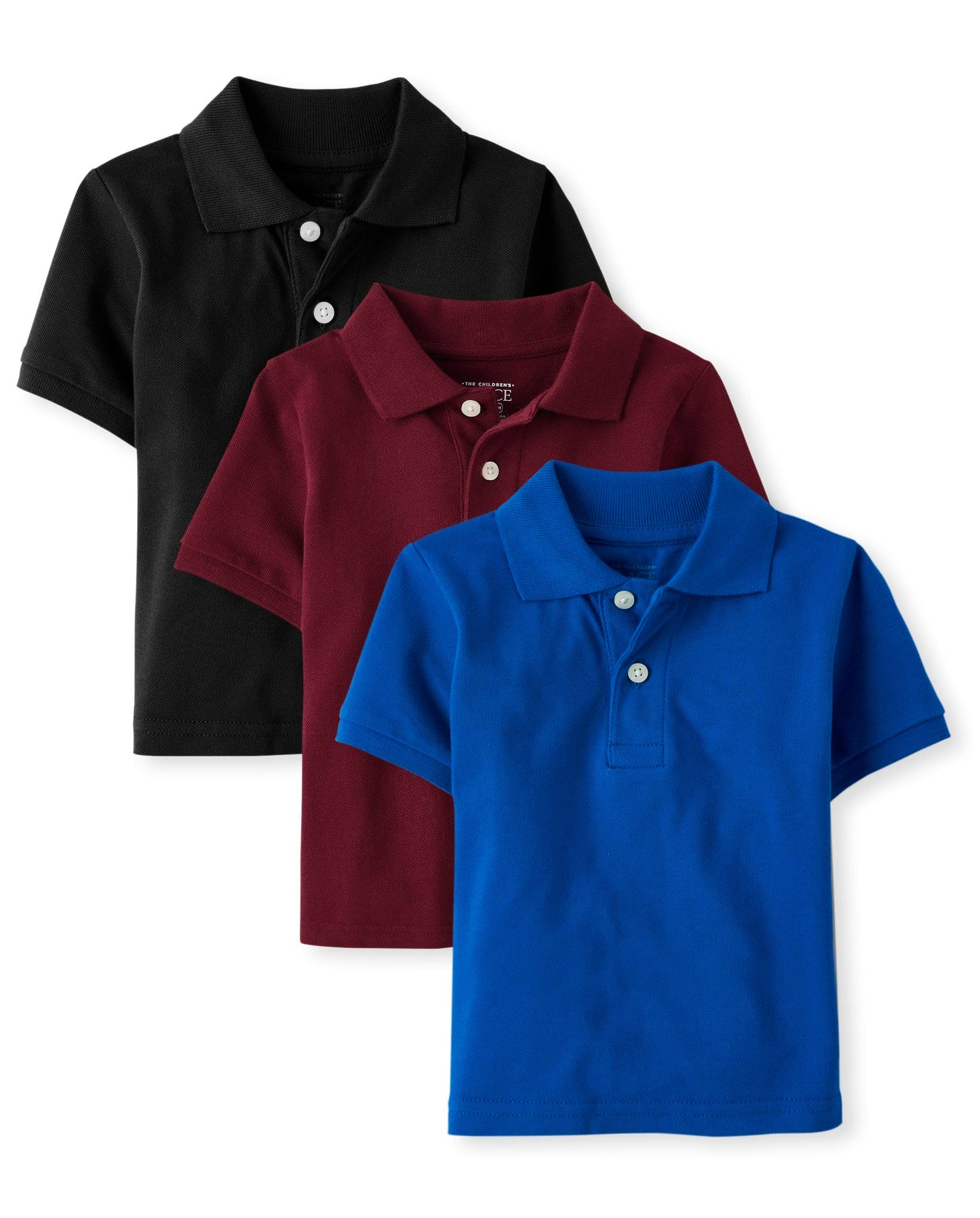 The Children'S Place Baby Boy'S And Toddler Multipack Short Sleeve Pique Polos, Redwood/Renew Blue/Black 3-Pack
