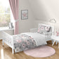 Sweet Jojo Designs Grey Watercolor Floral Girl Toddler Kid Childrens Comforter Bedding Set - 5 Pieces Comforter, Sham And Sheets