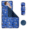Toddler Nap Mat With Removable Pillow And Soft Dot Minky Blanket, Pea Pod Kids Shark Napping Mats Extra Large Rolled Slumber Bag