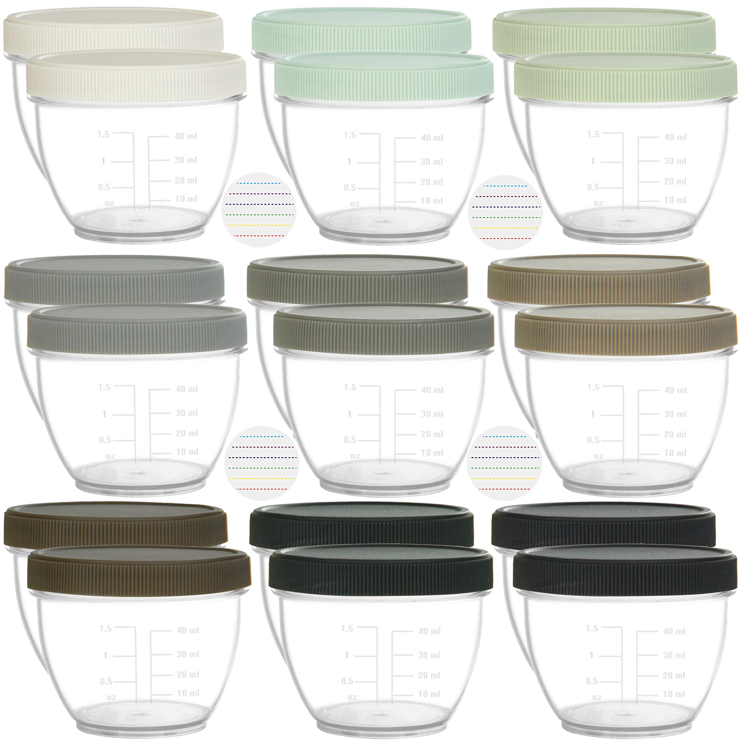 Youngever 18 Sets Baby Food Storage, 2 Ounce Plastic Baby Food Containers With L WBCBBB099V12TRN