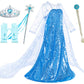 Luxury Shining Princess Costume Dress With Long Snowflake Cape For Girls Birthday Party 5T 6T