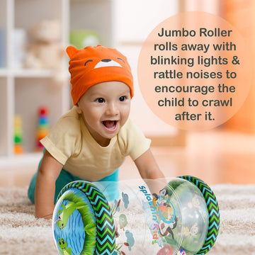 Splashinkids Infant Toys Beginner Crawl Along Game Ball Drop Maze Tummy Time Activity Center Early Development Jumbo Roller Rat