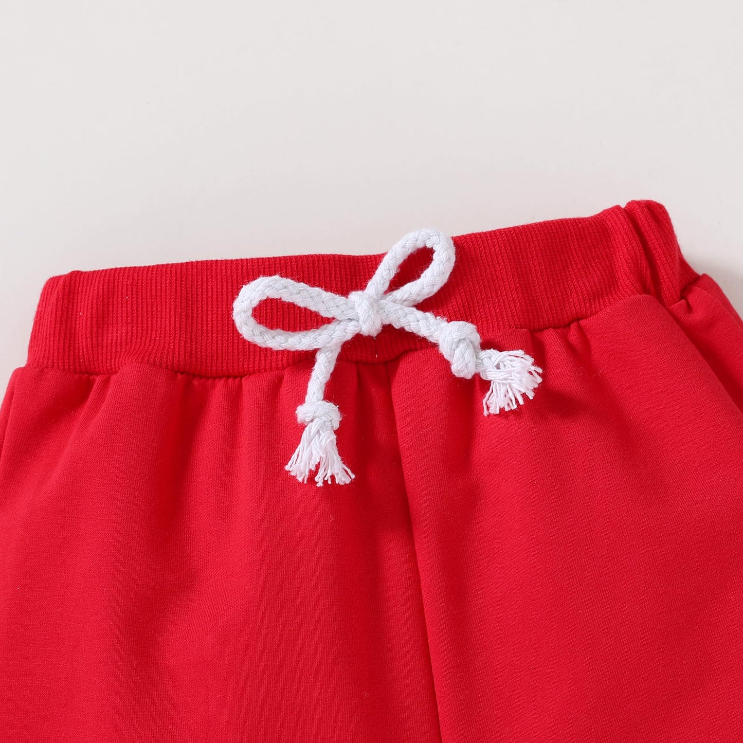 Happy Town Toddler Fall Outfits For Girl Boy Long Sleeve Hoodie Top And Long Sweatpants Set Toddler Sweatsuit (Solid Color-Red,