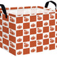BOOHIT Large Halloween Themed Candy Gift Boo Basket for Kids Baby Personalized Adults Storage Bin Fall Decor(Grid Pumpkin)