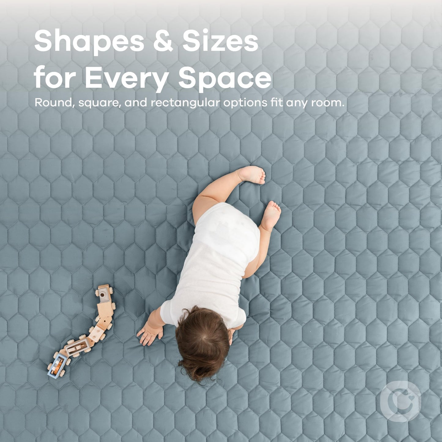 Comfy Cubs Rectangle Kids Play Mat - Large 60 X 96 Inches Soft Quilted Baby Floor Mat With Non-Slip Bottom - Plush Design For To