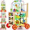 Baby Walker with Wheels Activity Cube for 1 Year Old, 6 in 1 Baby Activity Table Montessori Toys for 1 2 Year Old, First Birthda