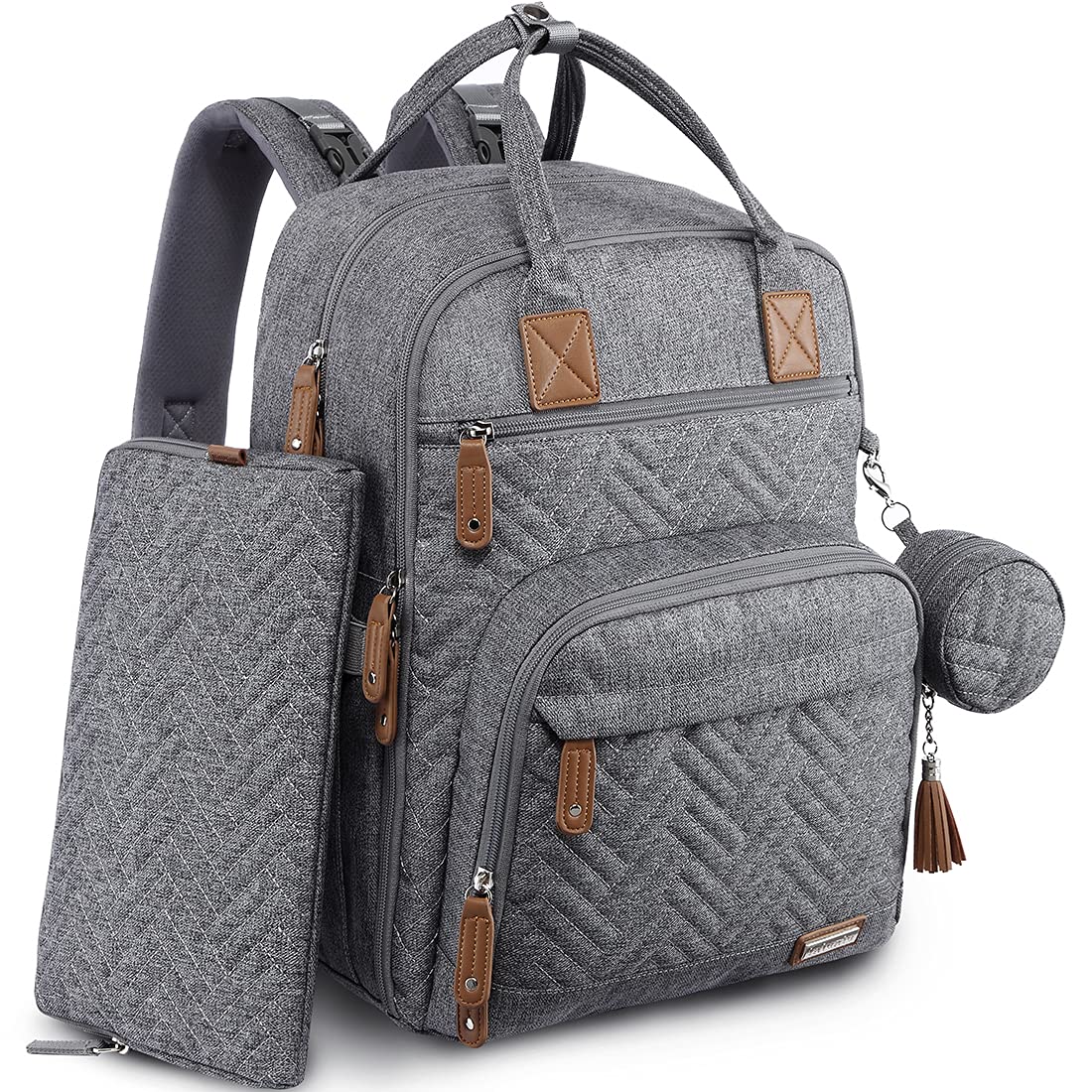 Iniuniu Diaper Bag Backpack, 4 In 1 Kit Large Unisex Baby Bags For Boys Girls, Waterproof Travel Back Pack With Diaper Pouch, Wa